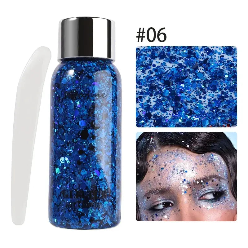 MAXFINE Full Body Glitter Gel – Long-Lasting Eye, Hair & Body Sparkle