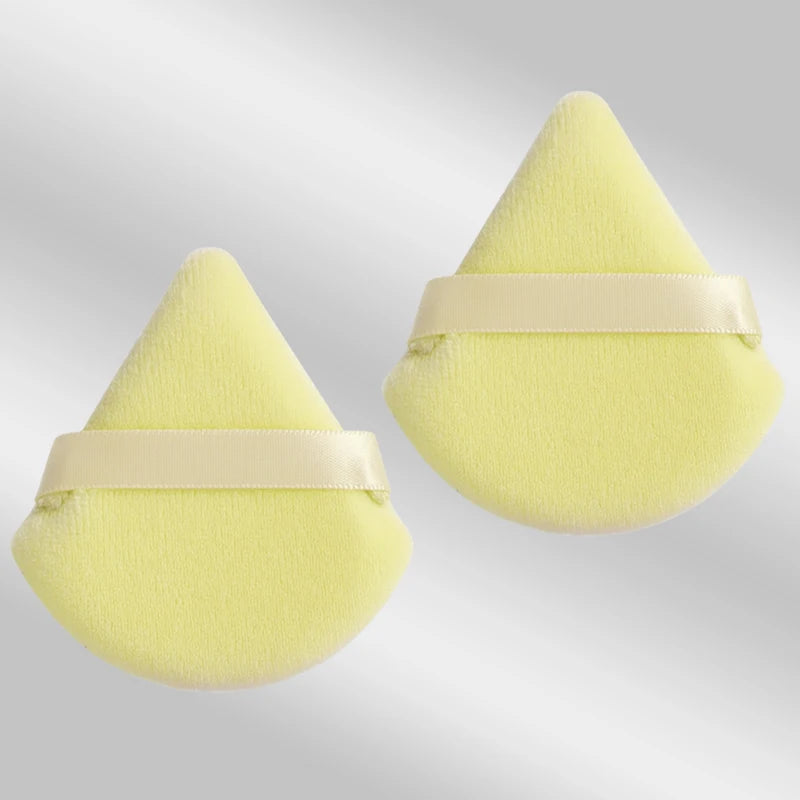 LuxuryGlow 2PCS Triangle Velvet Powder Puff – Soft Reusable Makeup Blender for Flawless Foundation Application