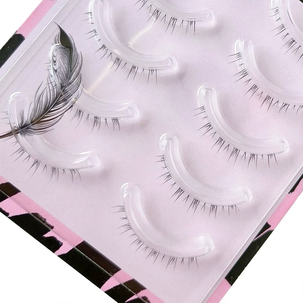 BLINKWAVE 5 Pairs Clear Band Lower False Eyelashes – Natural Manga Bottom Lashes