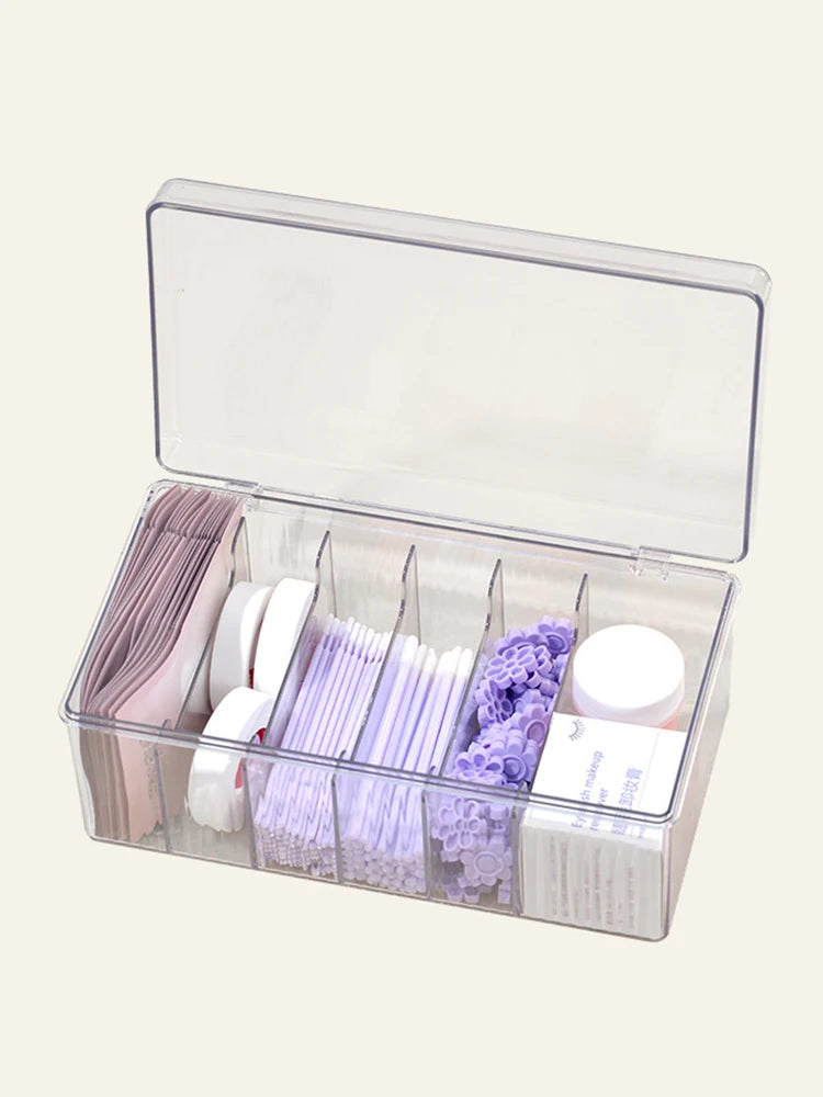 LuxuryGlow Professional Acrylic Eyelash Storage Box with Lid – Transparent Organizer for Lash Stylists
