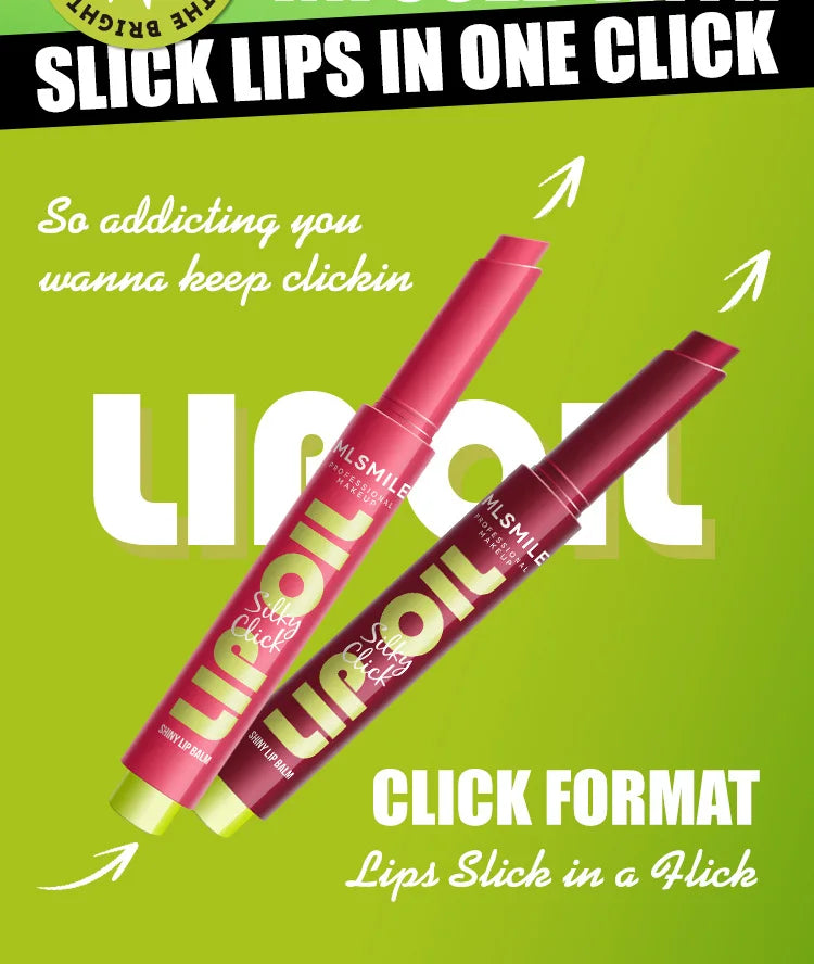 Brillo de labios MLSMILE Click: cuidado labial hidratante y duradero con brillo de espejo