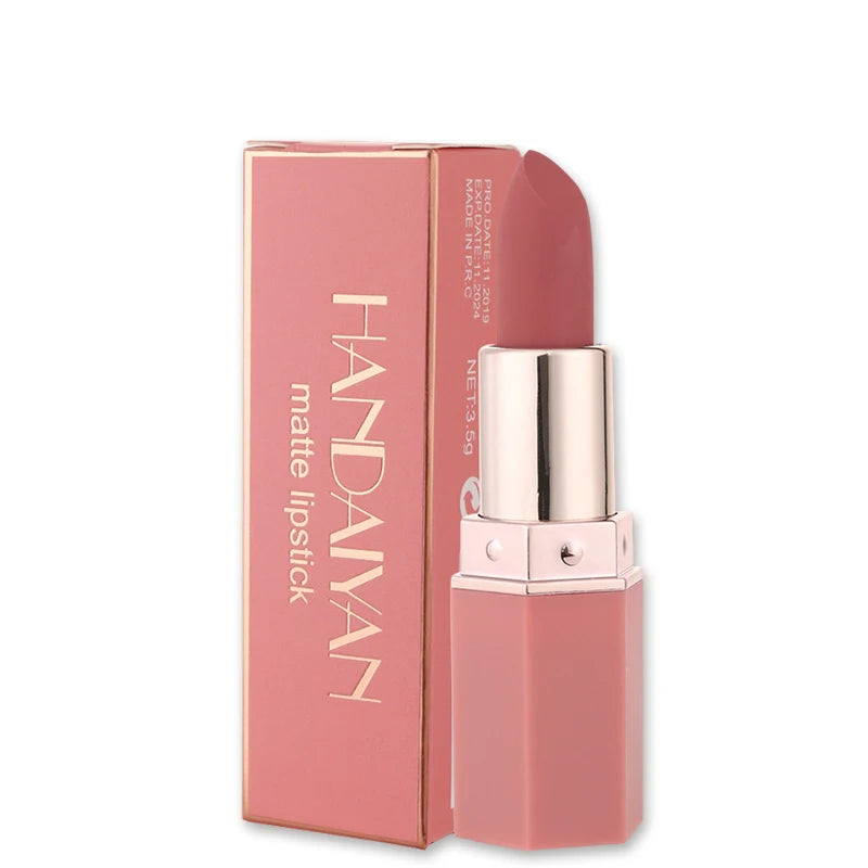 Handaiyan 6-Color Matte Velvet Lipstick Set – Waterproof, Long-Lasting Nude & Red Shades