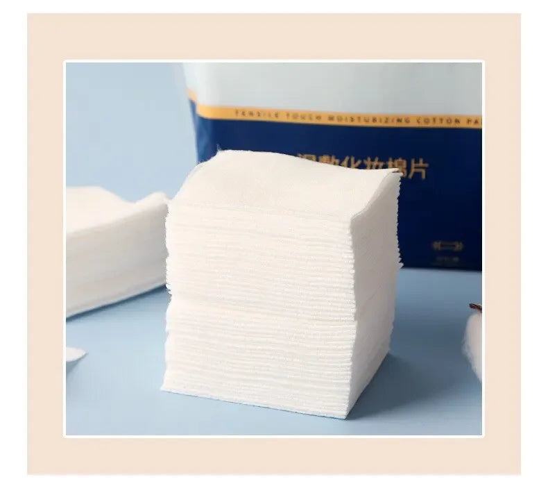 LuxuryGlow 200PCS Wet Cotton Stretch Pads | Disposable Makeup Remover & Mask