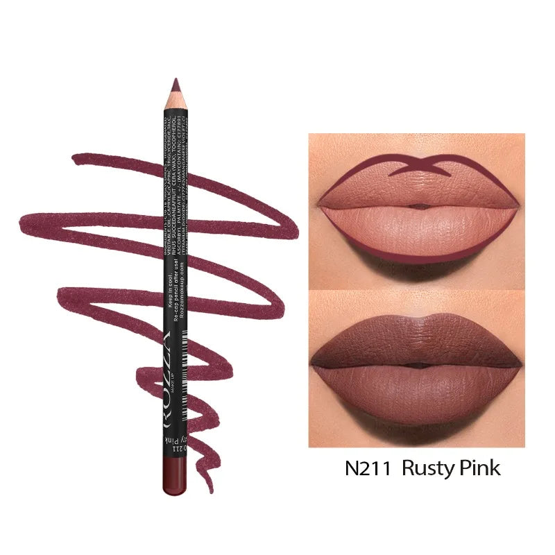 Delineador de labios mate LuxuryGlow de 14 colores: lápices de alta pigmentación, resistentes al agua y de larga duración.