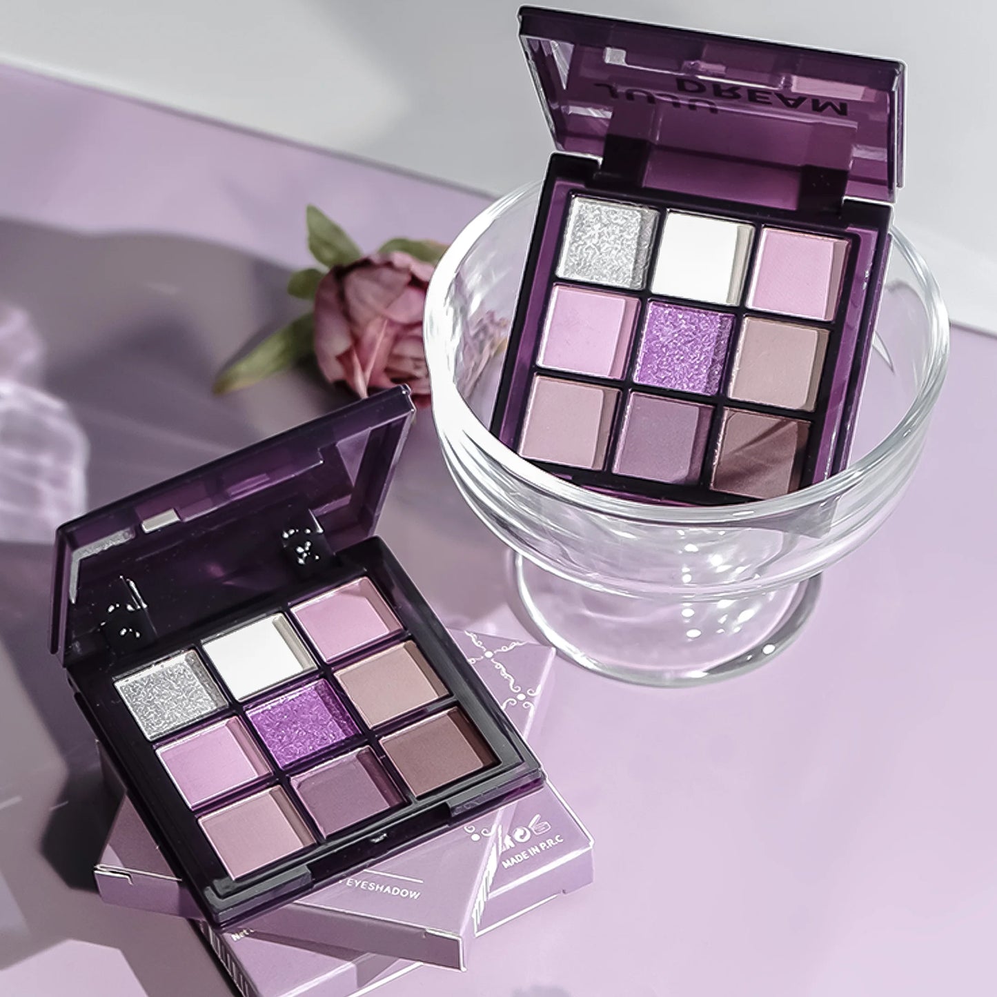 LuxuryGlow Purple Eyeshadow Palette – 9 Long-Lasting Natural & Shimmery Shades