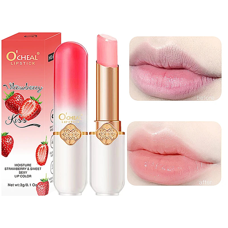 Bálsamo labial de frutas que cambia de color OCHEAL: duradero e hidratante