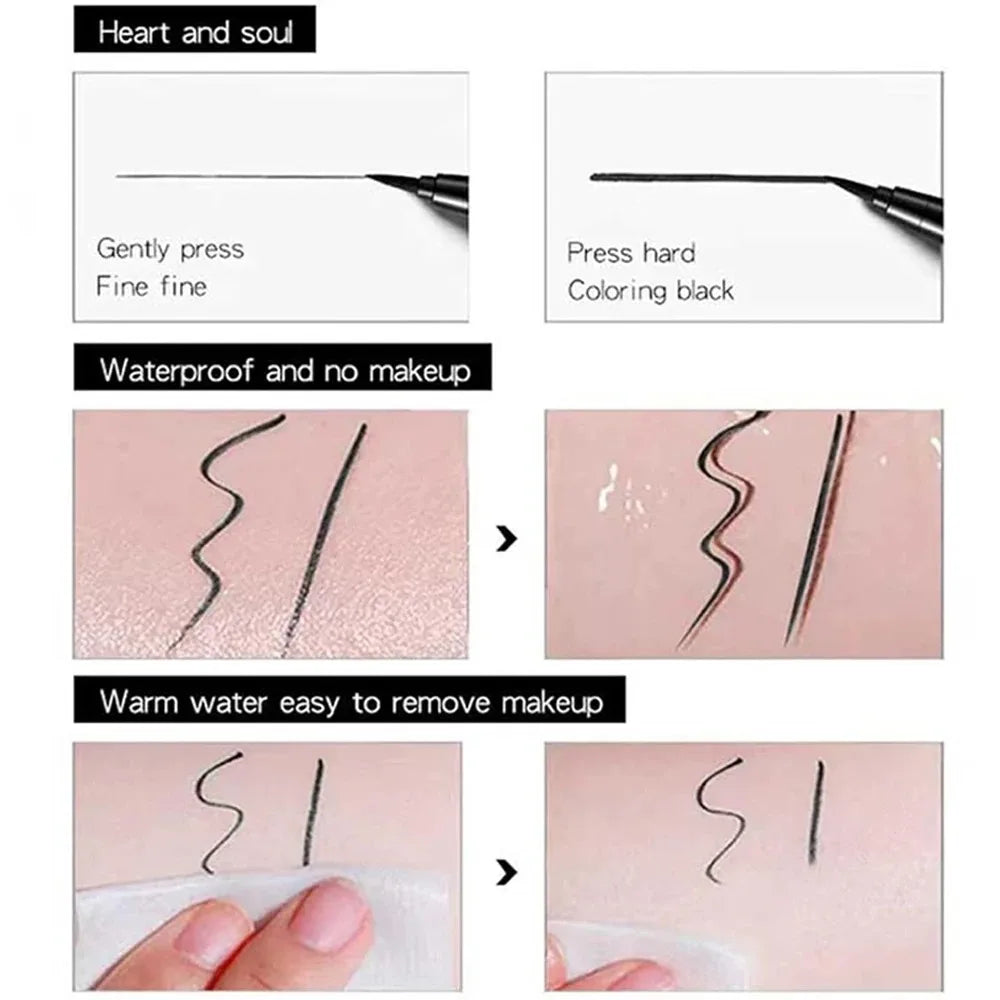 LuxuryGlow Quick-Dry Waterproof Eyeliner Pencil – 24H Long-Lasting, Smudge-Proof, Matte Finish