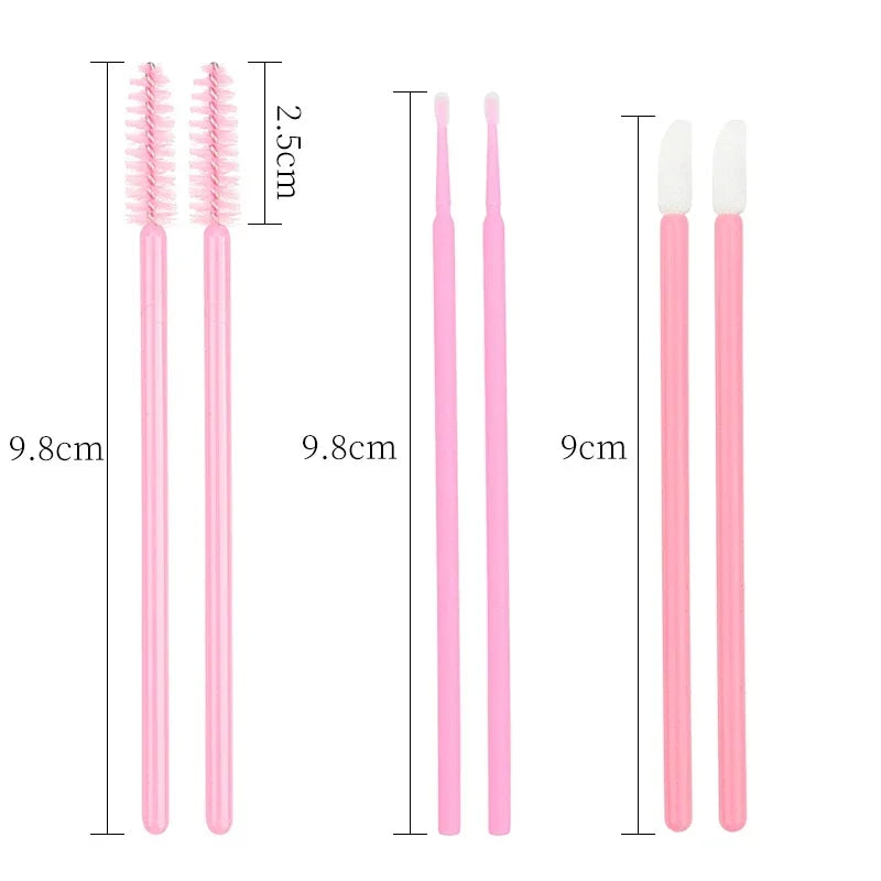 RUZOFO 200pcs Disposable Lash Brushes & Applicators Kit – Spoolies, Lip Wands, Micro Swabs