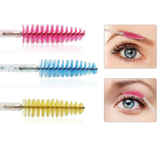 CNKESS 100Pcs Disposable Mascara Wands & Eyebrow Brushes – Hygienic, Versatile Makeup Applicators