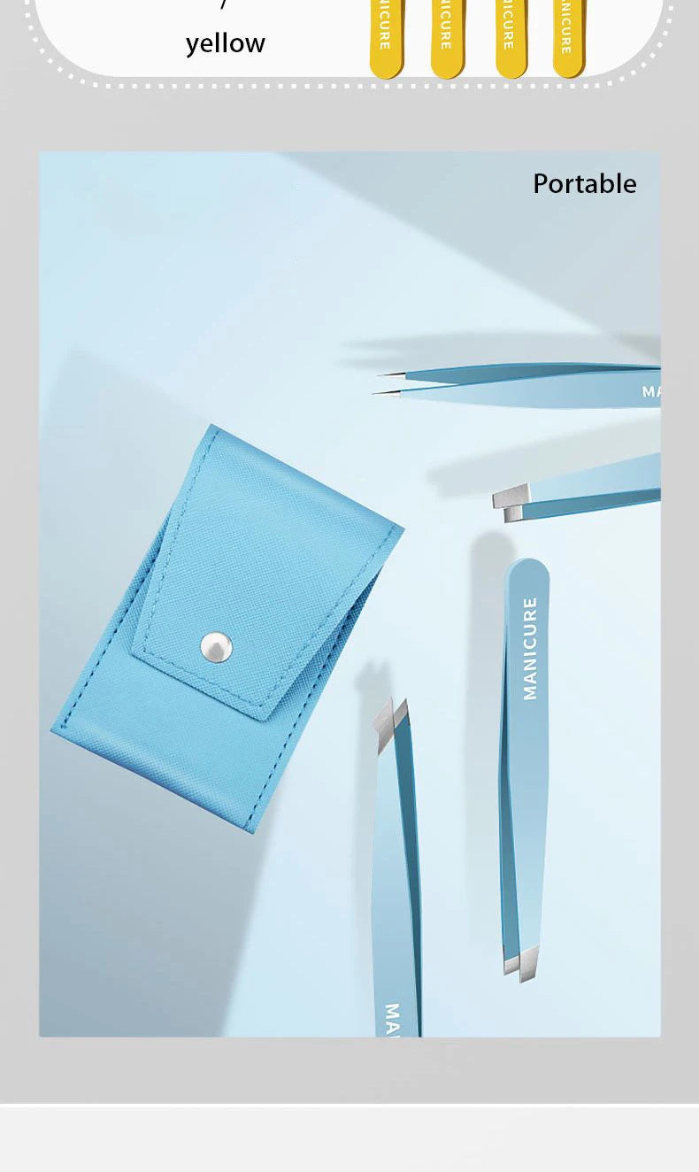 OURINER Colorful Stainless Steel Eyebrow Tweezer – Slanted Precision Hair Remover