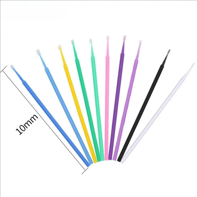 JPNPL MJ 100PCS Microcepillos para Pestañas – Hisopos de Algodón para Limpiar Extensiones de Pestañas