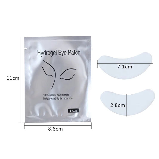 JPNPL 50 pares de parches de hidrogel para ojos: almohadillas para la extensión de pestañas