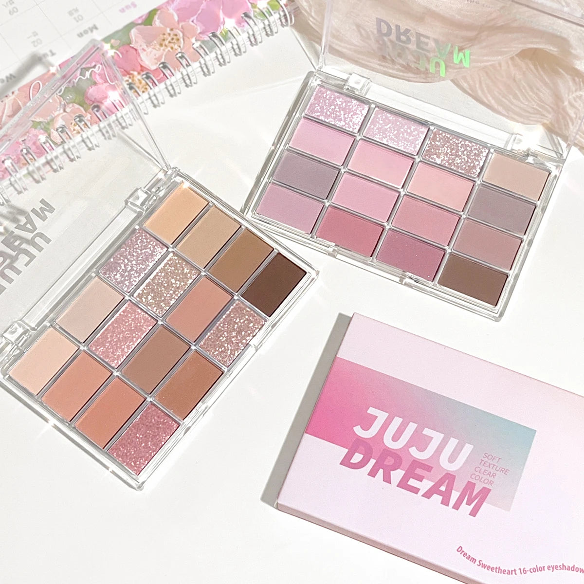 Luxury Glow 16-Color Eyeshadow Palette – Matte & Shimmer Earth Tones, Long-Lasting & Waterproof