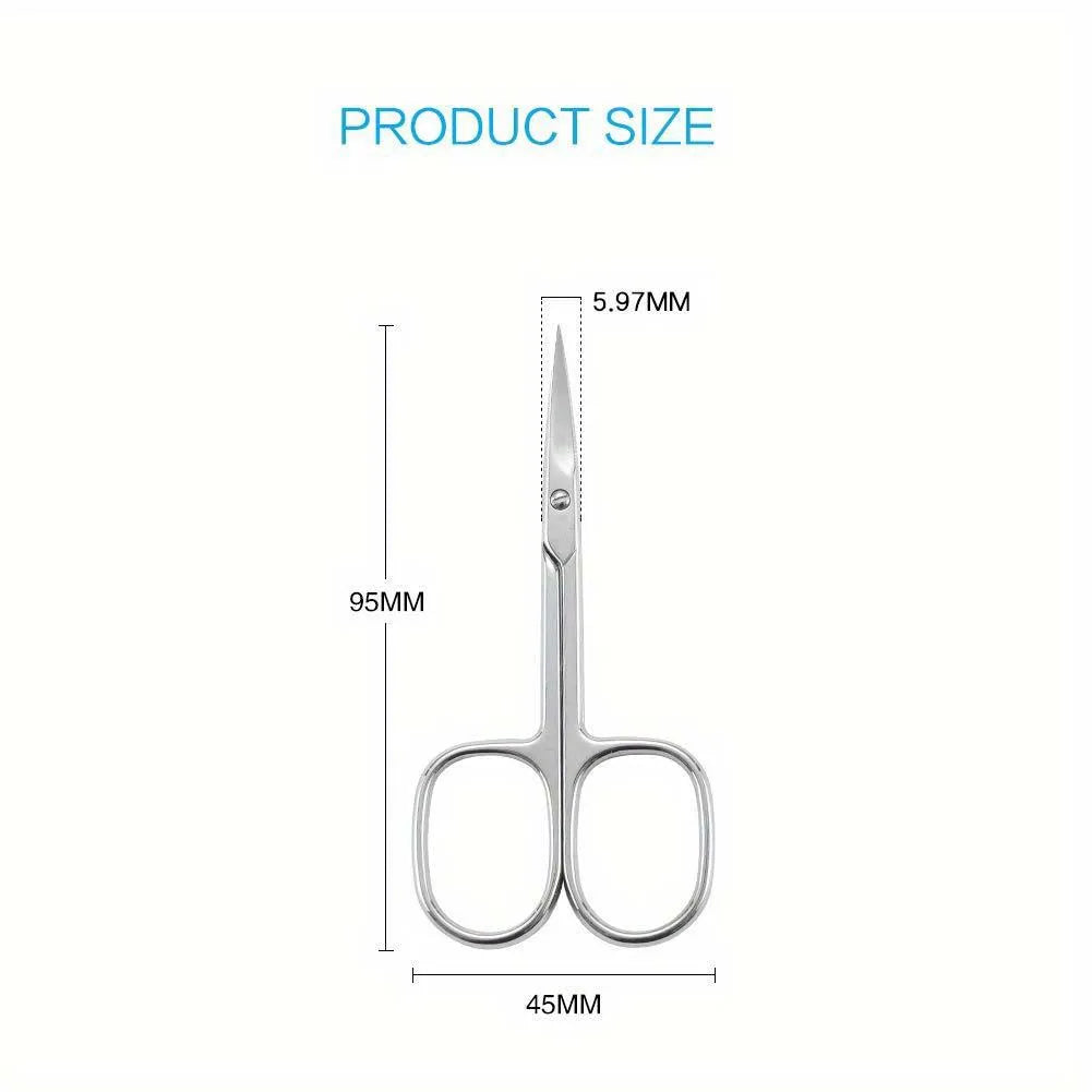 LuxuryGlow Precision Curved Eyebrow Scissors – Stainless Steel Grooming Tool