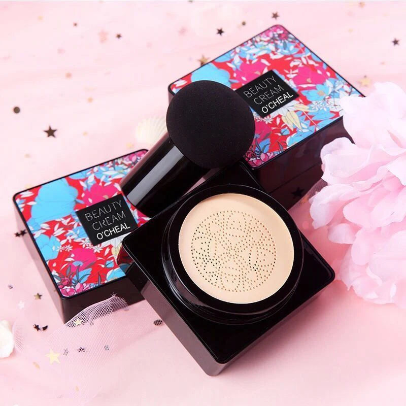 O'CHEAL Mushroom Head BB Cream: base de maquillaje en cojín de larga duración y resistente al agua