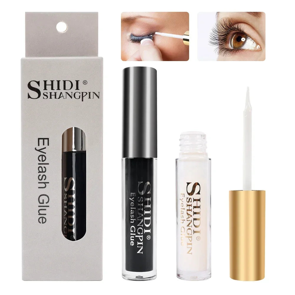 غراء الرموش الاحترافي من LuxuryGlow - لاصق رموش شفاف وأسود مقاوم للماء