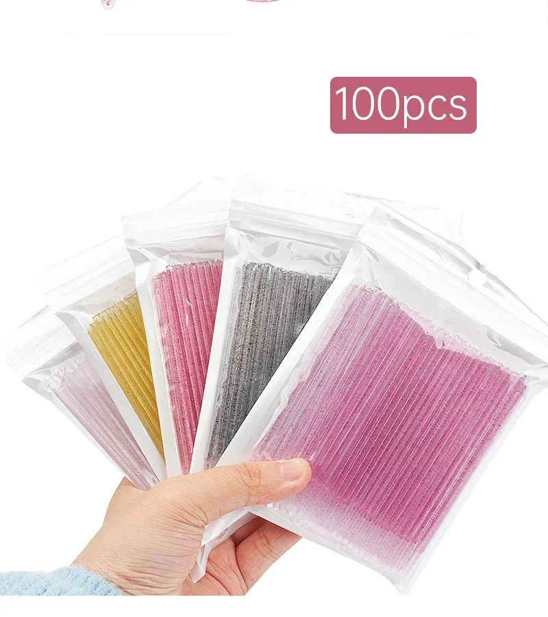 RUZOFO 200pcs Disposable Lash Brushes & Applicators Kit – Spoolies, Lip Wands, Micro Swabs