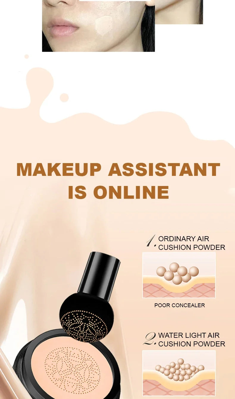 Crema BB Air Cushion de Ocheal: corrector, base y protector solar con esponja de hongo