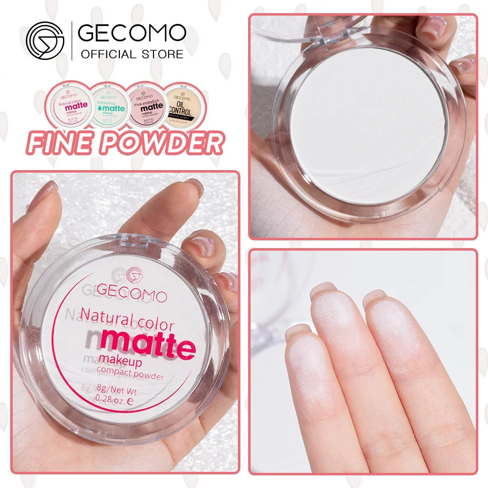 GECOMO 12H Matte Compact Powder – Oil Control & Shine-Free Finish