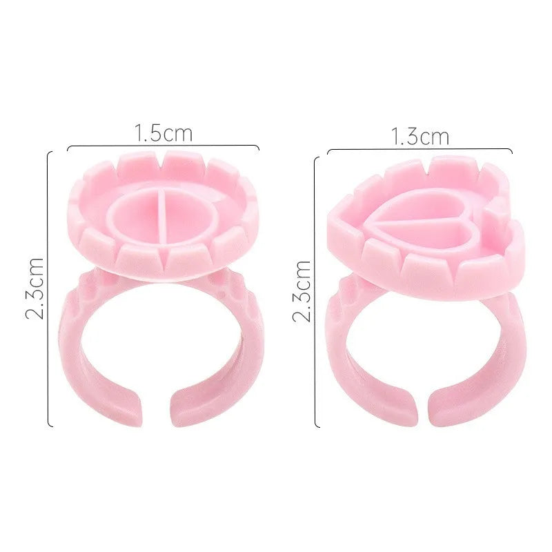 RPXBGUCKARHG 50/100PCS Disposable Eyelash Glue Ring Holders | Lash Extension Tool