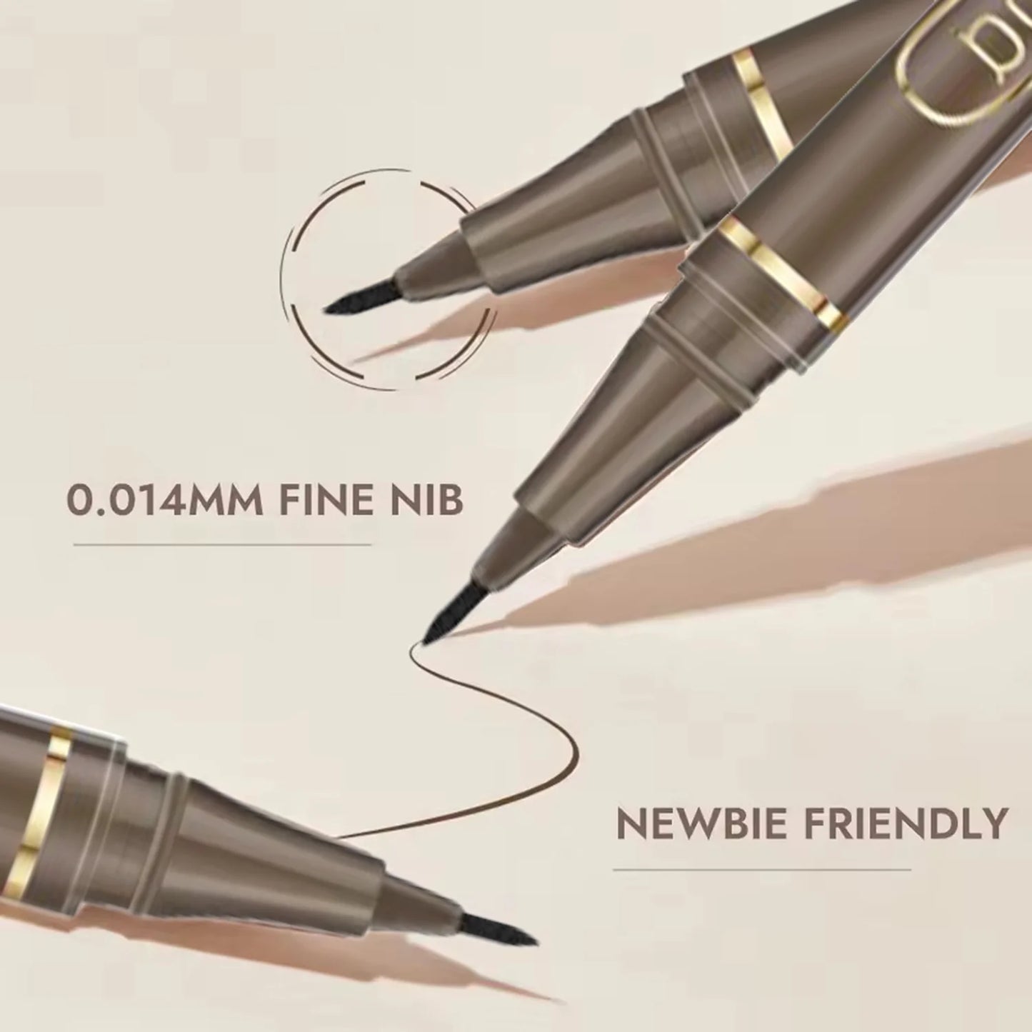 LuxuryGlow Waterproof Slim Brown Eyeliner Pen – Smudge-Proof, Sweat-Resistant, Easy for Beginners