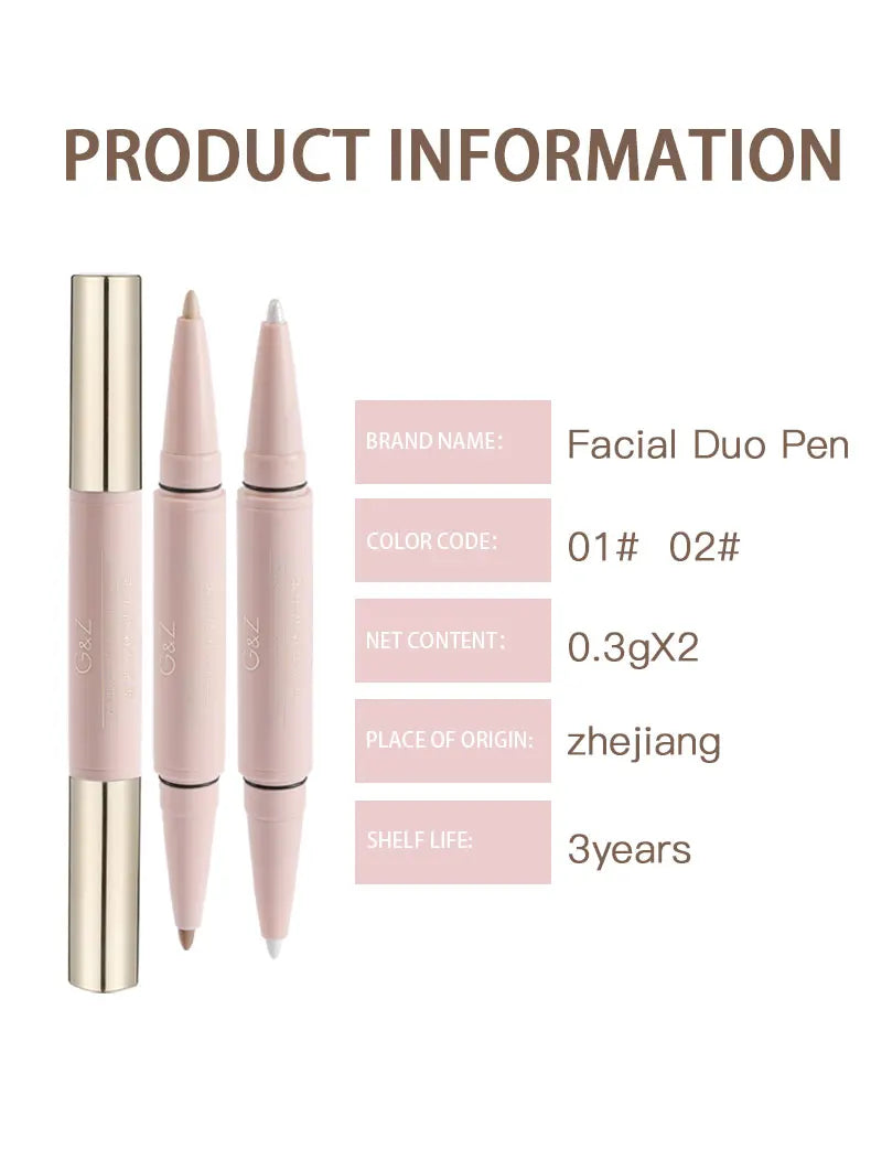 G&Z 2-in-1 Contour & Highlight Pen – Dual Head Facial Shaping Stick