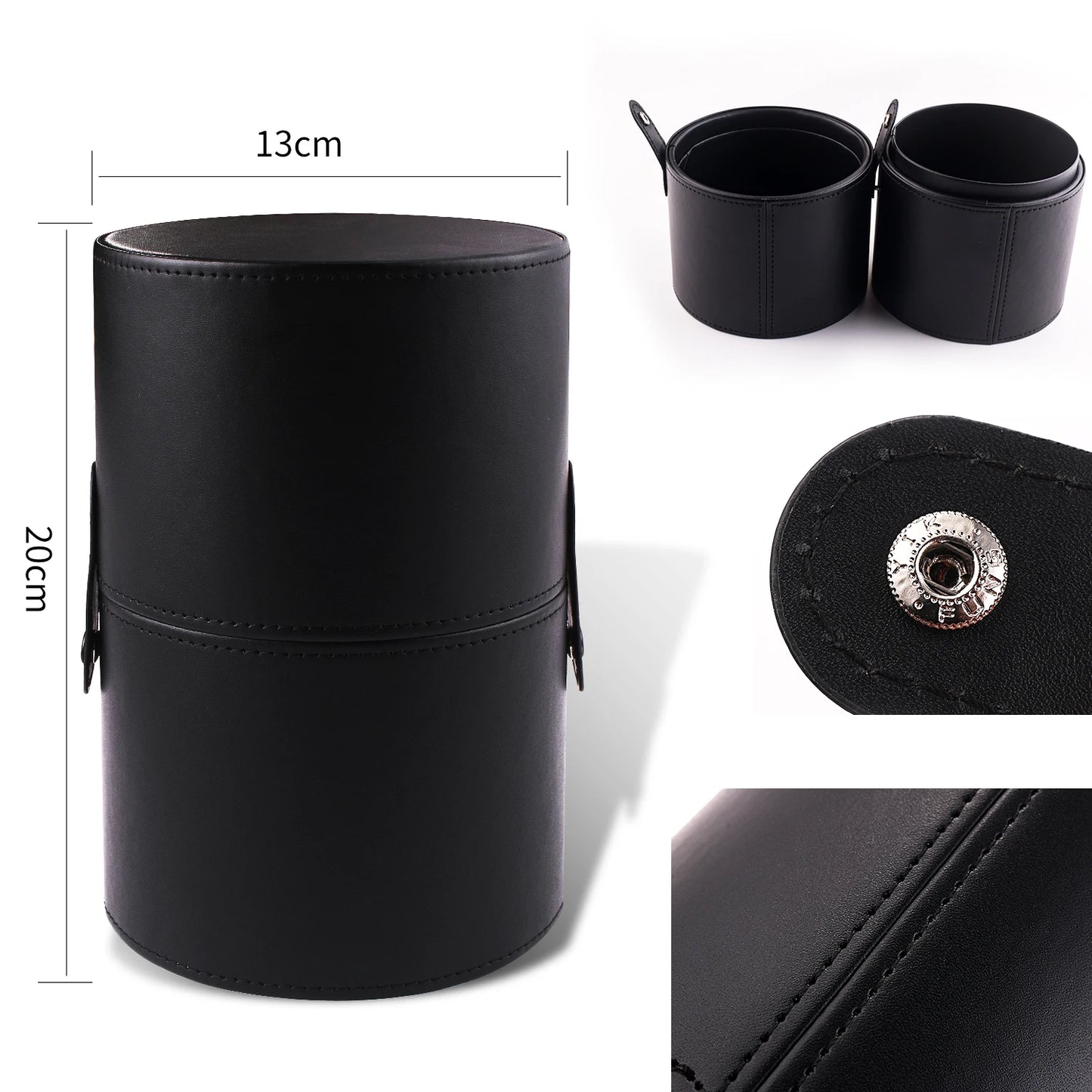 BEILI - Juego de 30 brochas de maquillaje negras de pelo de cabra y sintético, kit profesional C60