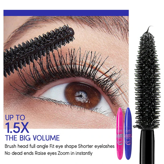 USHAS 4D Ultra Long Lasting Waterproof Mascara – Fiber Lash Extension with 360° Spiral Brush