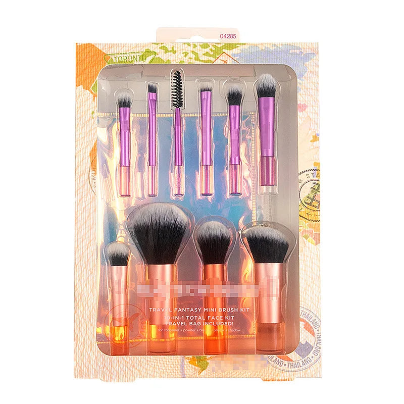 LuxuryGlow Complete Makeup Brush Set with Beauty Blender – Soft Wool Fiber for Face & Eyes