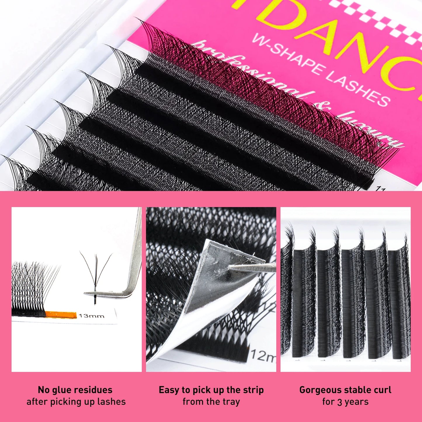 TDANCE 3D–6D Premade W Style Blooming Lash Fans | Faux Mink Volume Eyelash Extensions C162