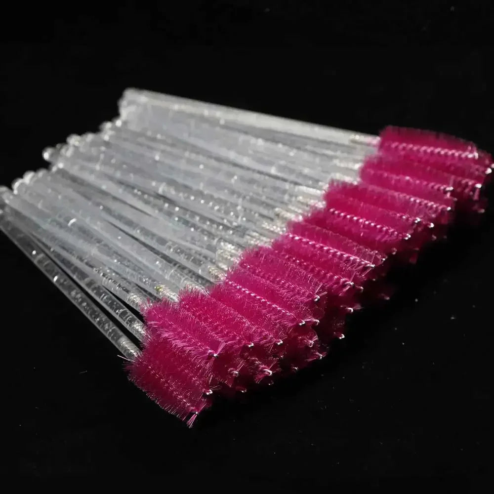 HUAZDS 50pcs Disposable Crystal Eyelash Brushes – Mascara Wands & Lash Combs