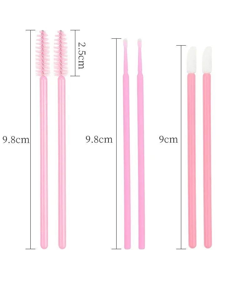 RUZOFO 200pcs Disposable Lash Brushes & Applicators Kit – Spoolies, Lip Wands, Micro Swabs