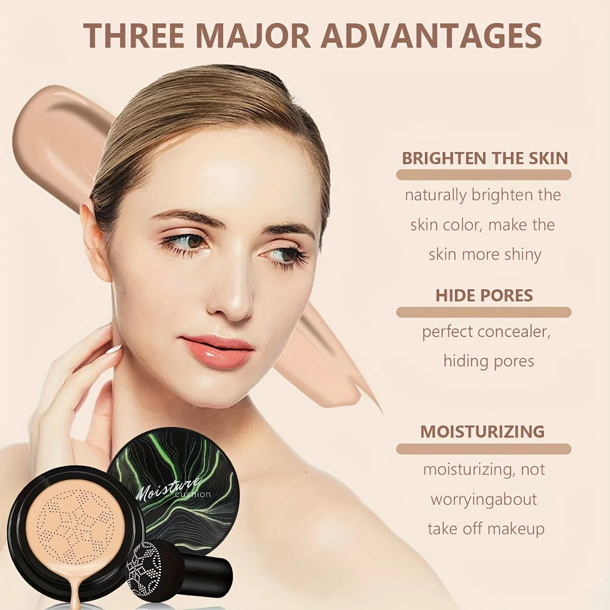 كريم أساس فاخر بتركيبة رأس الفطر من LuxuryGlow - مرطب، مقاوم للماء، ويدوم طويلًا