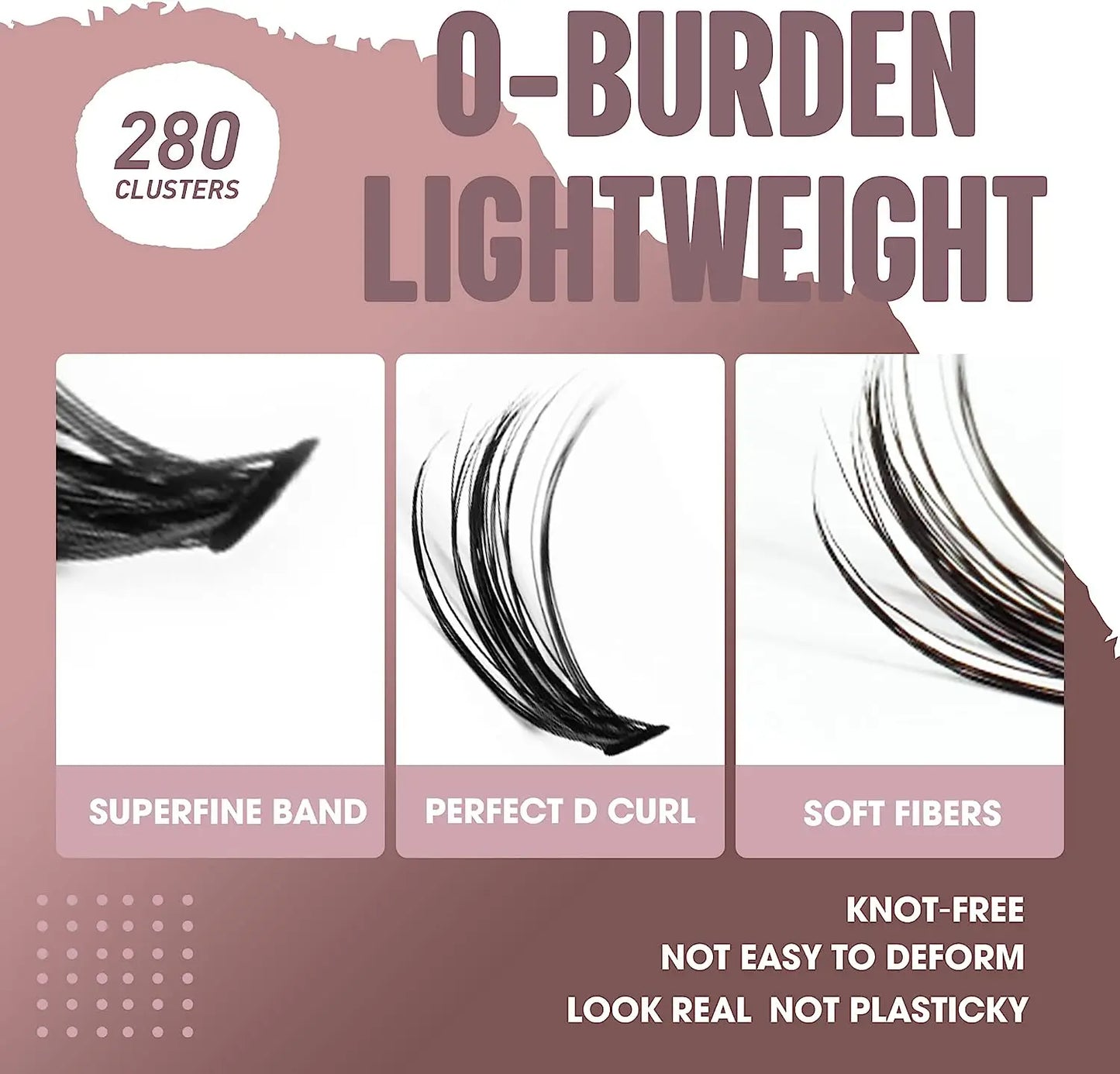 LuxuryGlow 280pcs DIY Individual Cluster Eyelash Extensions – 30D/40D Mixed Length