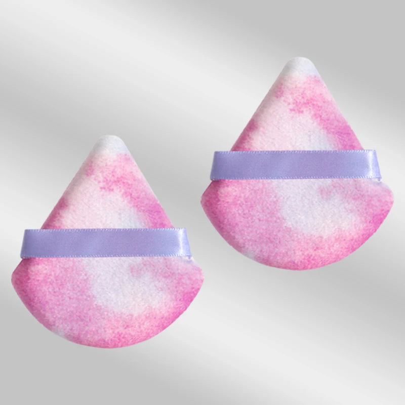 LuxuryGlow 2PCS Triangle Velvet Powder Puff – Soft Reusable Makeup Blender for Flawless Foundation Application