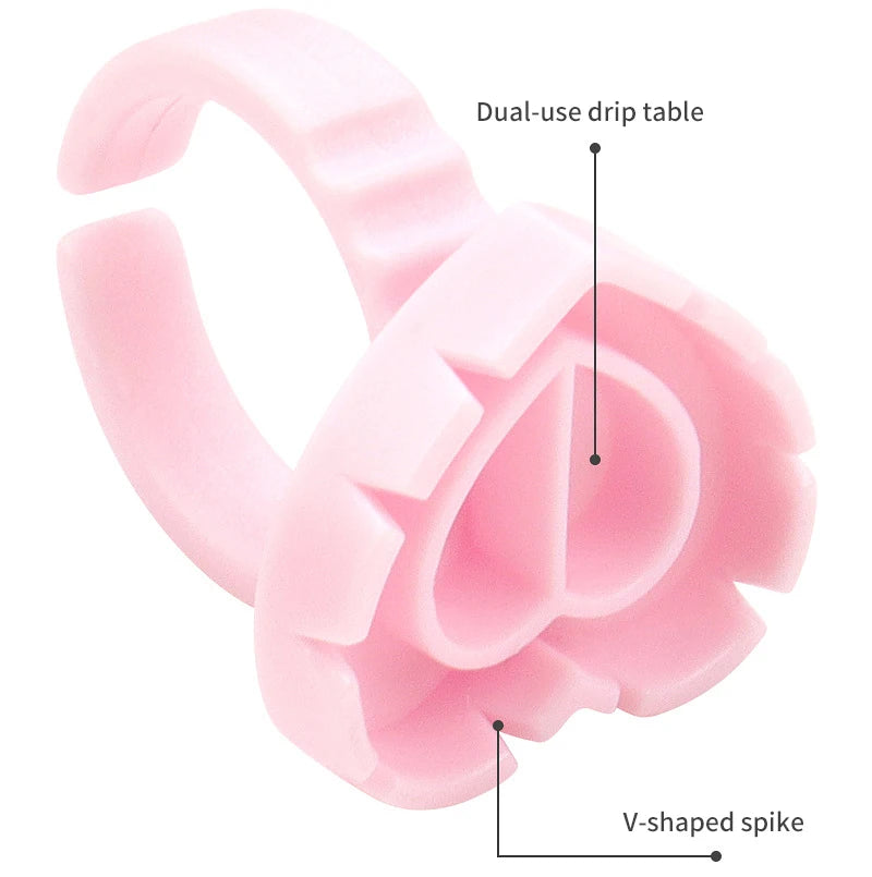 RPXBGUCKARHG 50/100PCS Disposable Eyelash Glue Ring Holders | Lash Extension Tool
