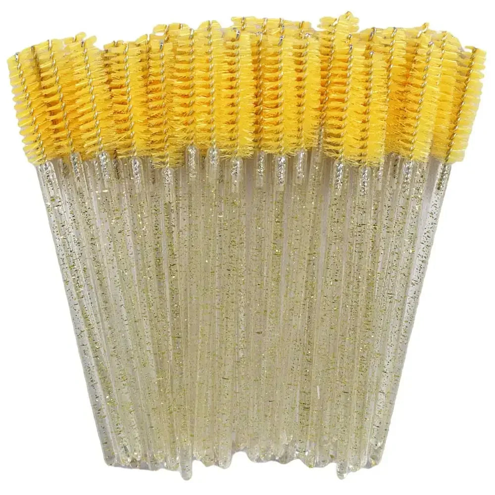 HUAZDS 50pcs Disposable Crystal Eyelash Brushes – Mascara Wands & Lash Combs