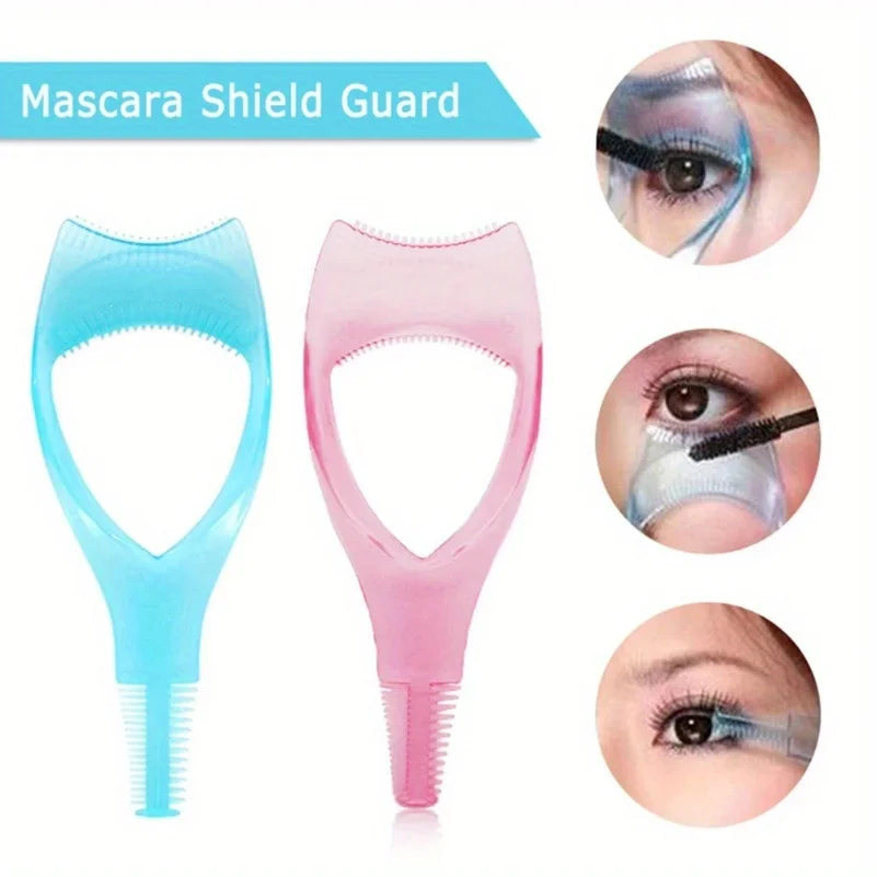 LuxuryGlow 3-in-1 Mascara Applicator, Eyelash Curler Guard & Eyebrow Shaping Tool
