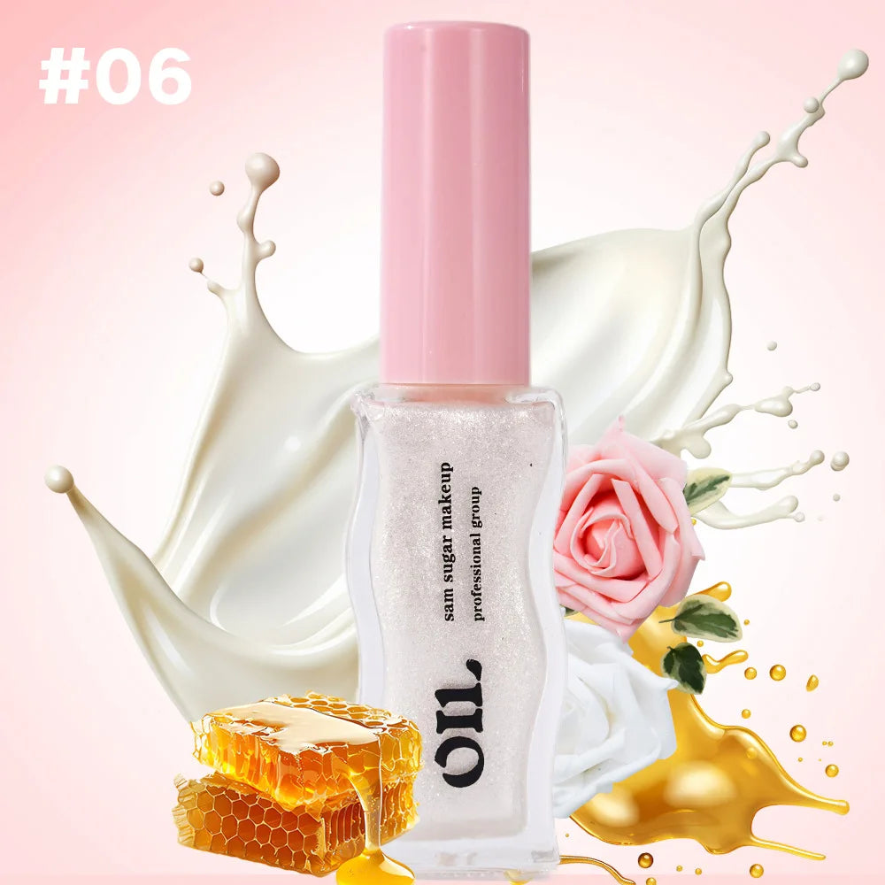 Aceite labial LuxuryGlow Fruit Honey: brillo labial con color, hidratante, voluminizador y resistente al agua.