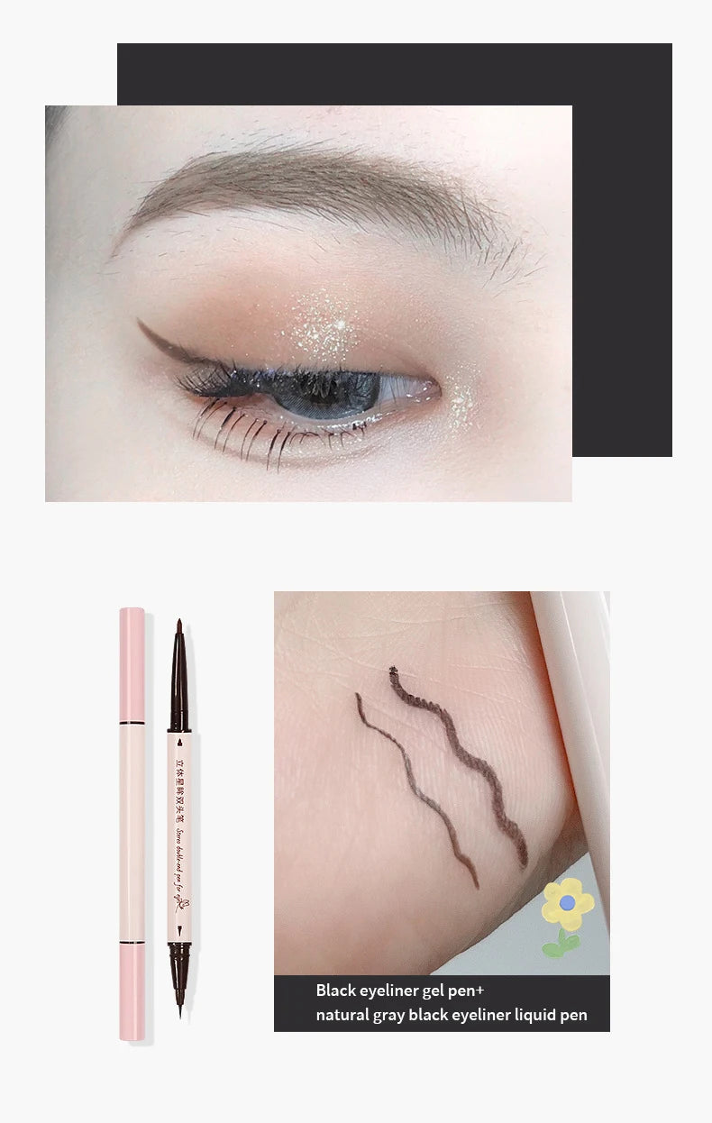 MAXFINE Double-Head Eyeliner Pen – Waterproof Fine Tip & Eye Brightener