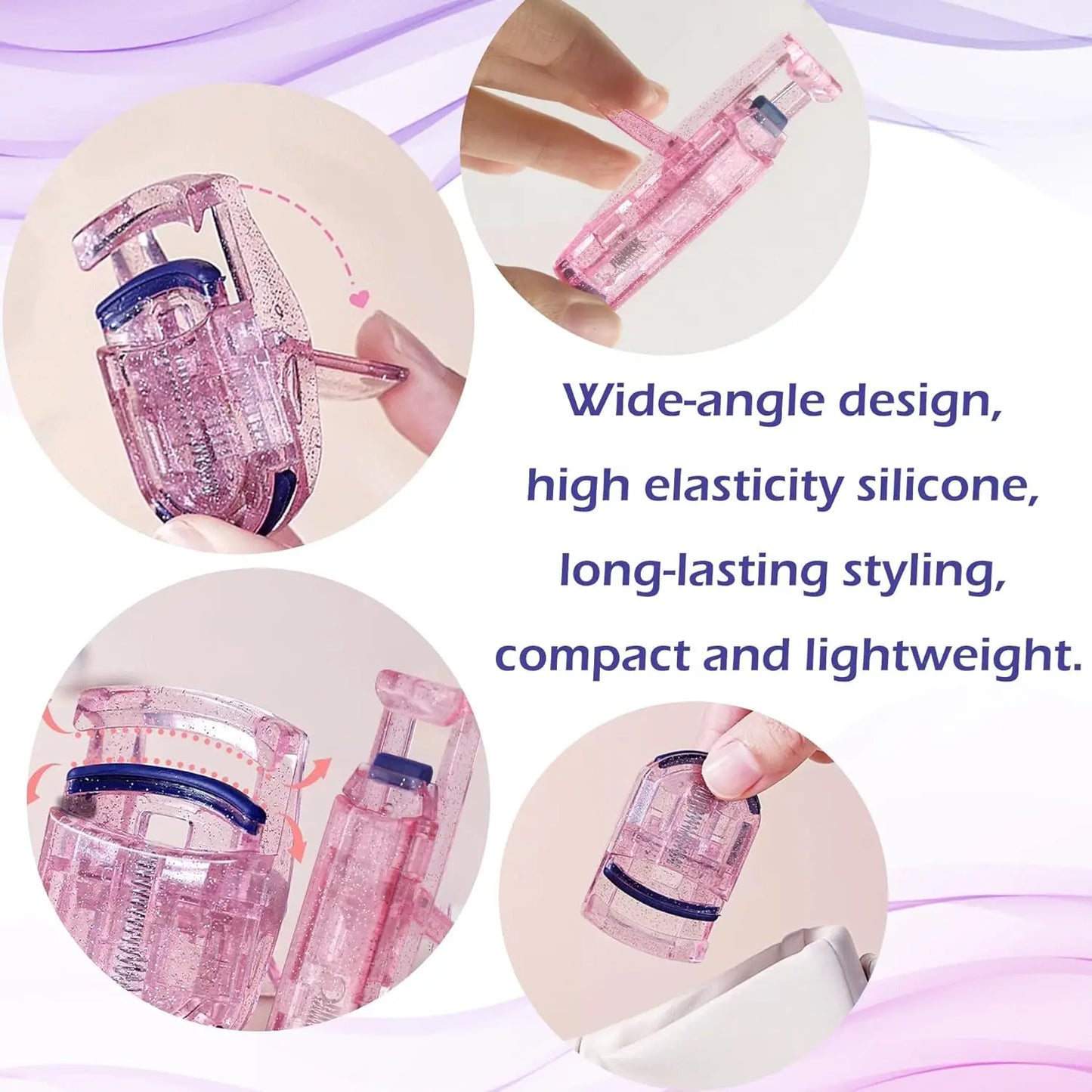LuxuryGlow 2pcs Eyelash Curler Set – No-Pinch Lash Curling Clips for Effortless Curl & Lift | Gentle, Non-Electric Eyelash Tool for Natural Look