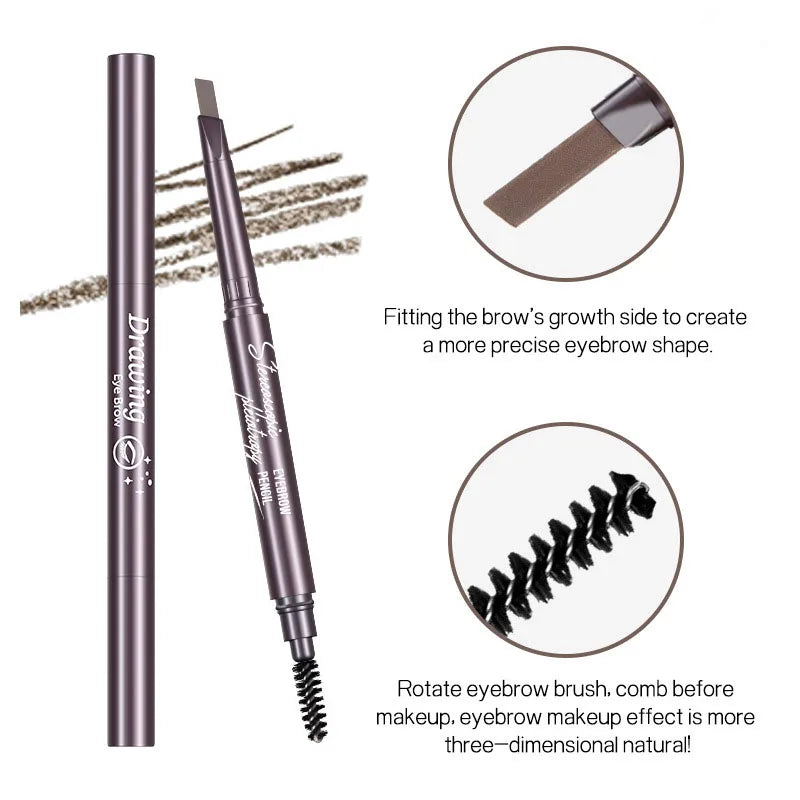 SAKSRAAR Natural Brown Waterproof Eyebrow Pencil – Ultra-Fine, Smudge-Proof, Long-Lasting