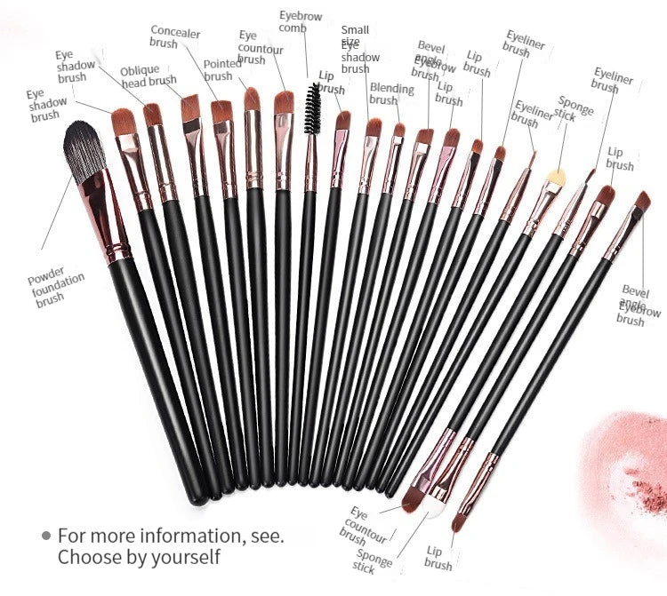 BeeChip 20 PCS Professional Makeup Brush Set – Soft Synthetic Brushes for Face & Eyes