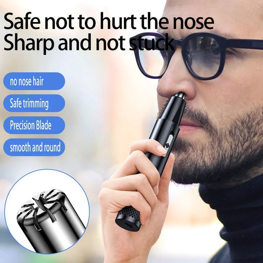 Newmine Rechargeable Electric Nose & Ear Hair Trimmer for Men – Safe Facial Grooming Tool