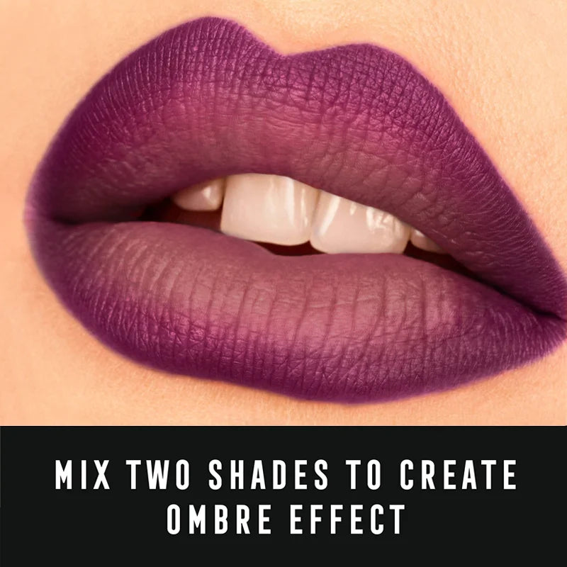 Lápiz labial y delineador de labios LuxuryGlow 2 en 1: mate, resistente al agua y de larga duración