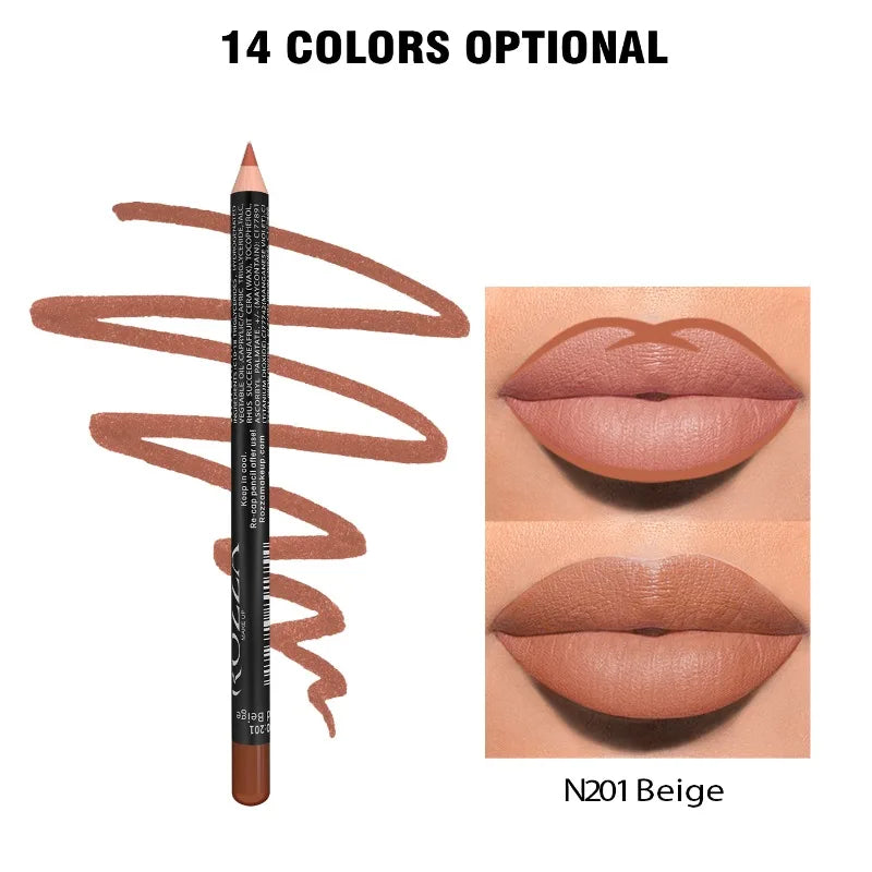 Delineador de labios mate LuxuryGlow de 14 colores: lápices de alta pigmentación, resistentes al agua y de larga duración.