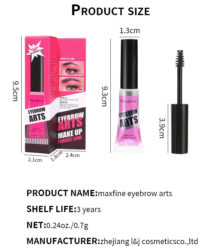MAXFINE Waterproof Eyebrow Gel – Long-Lasting, Quick-Dry & Transparent Fixer