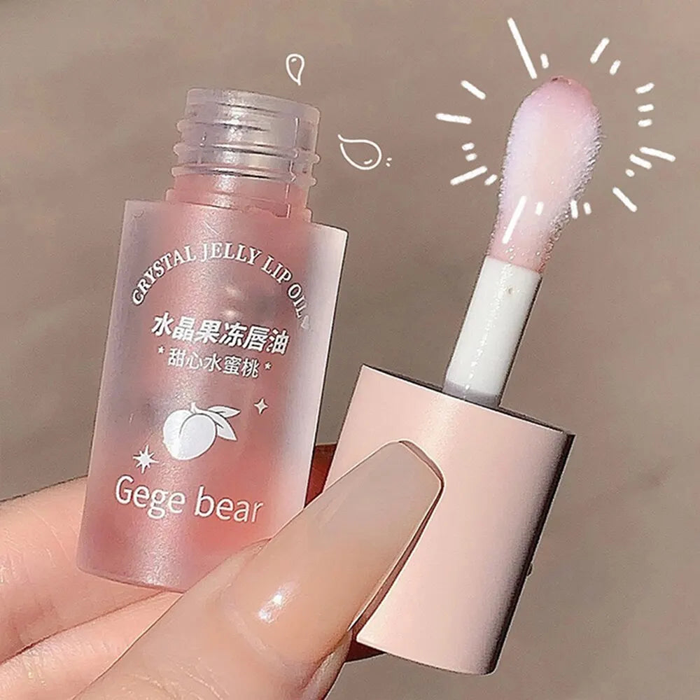 Aceite labial Crystal Jelly de Gege Bear: brillo hidratante de frutas para labios suaves y nutridos.