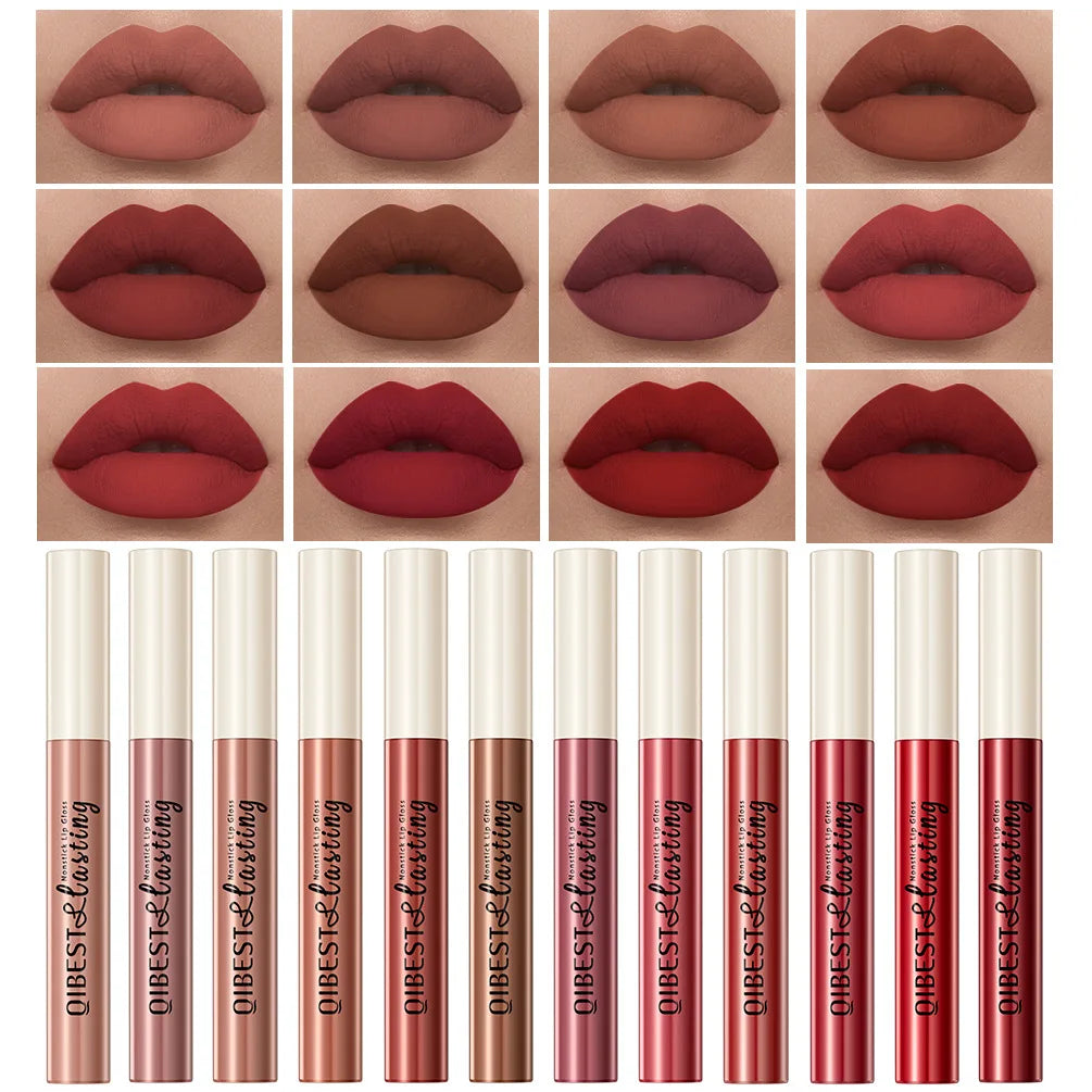 Labial líquido mate QiBest: duradero, resistente a las manchas y con acabado aterciopelado.