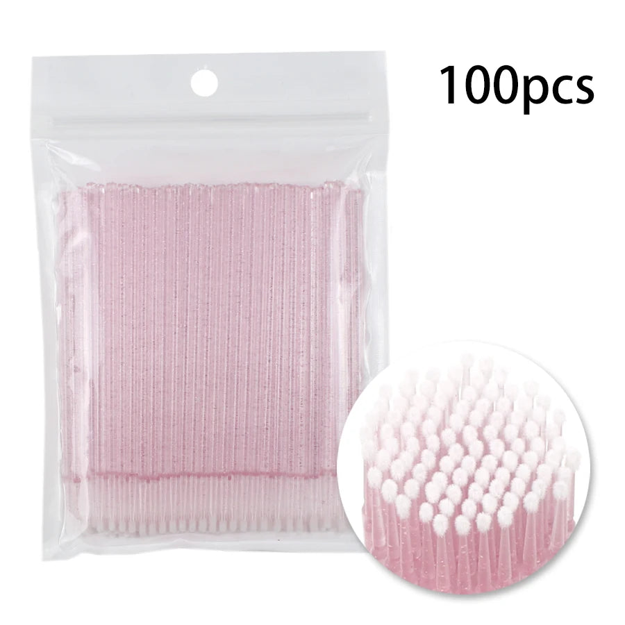 AILYRISS 100PCS Disposable Micro Eyelash Brushes – Precision Applicators for Lash Extensions & Removal